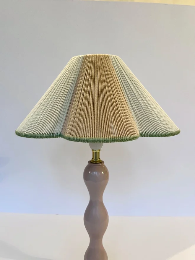 String Petal Flower Lampshade Moss Green Trim