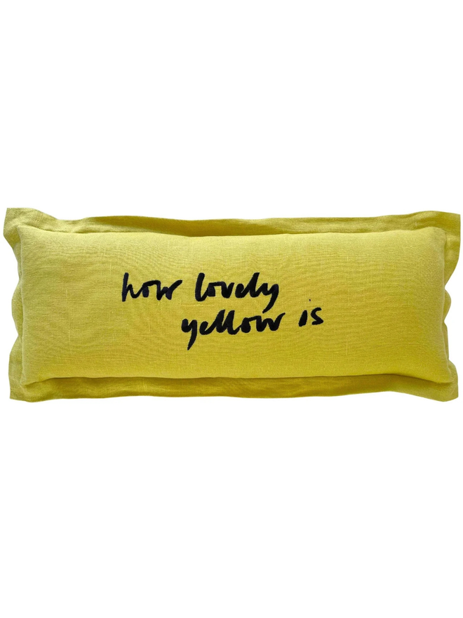 how lovely yellow is Embroidered Cushion