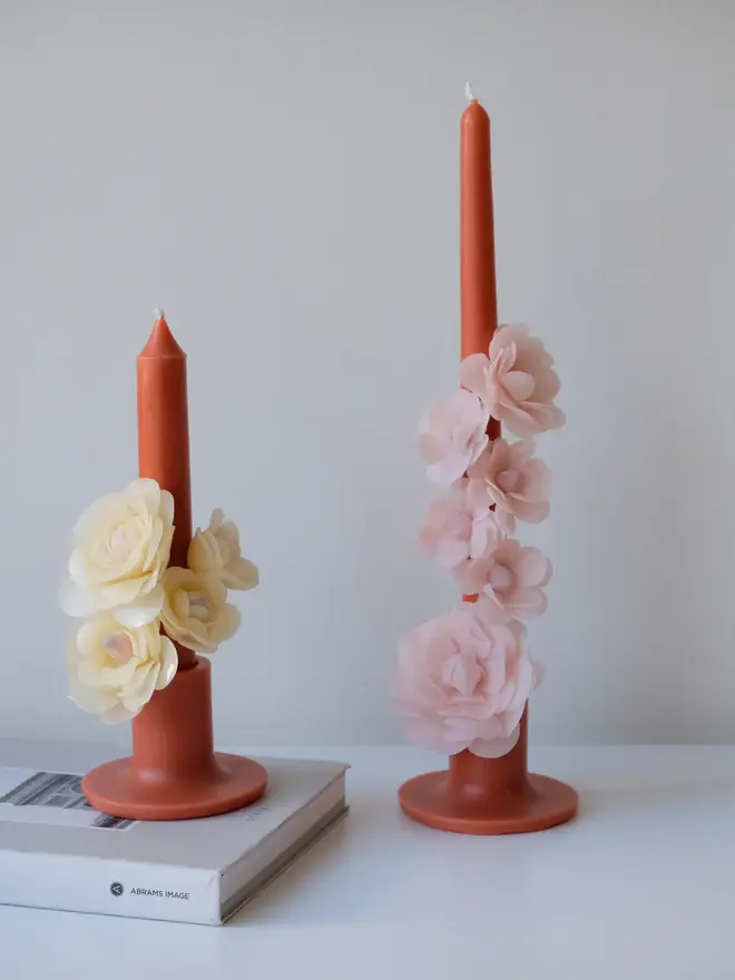 Handcrafted Floral Taper Candle