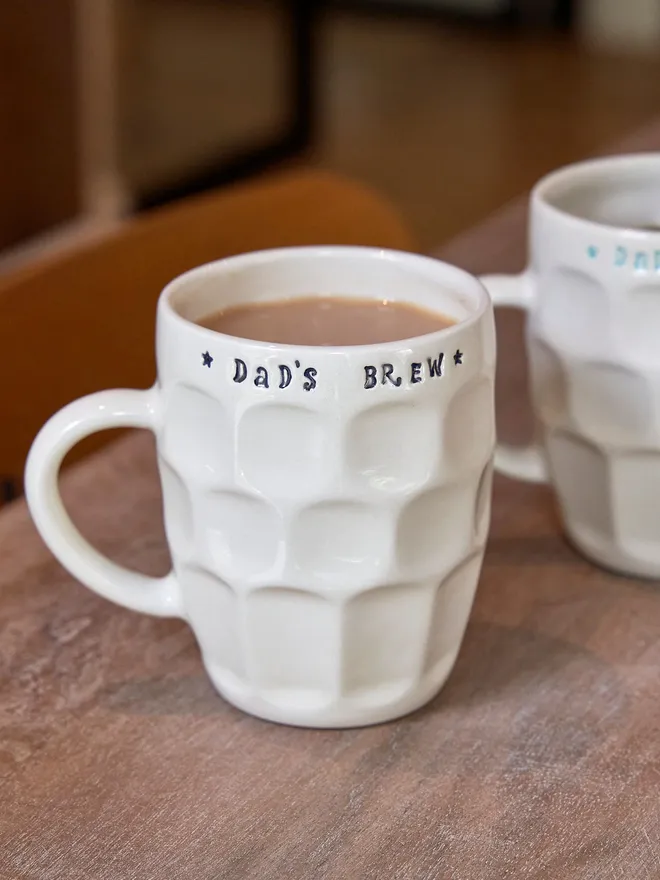 Personalised stamped pint mug