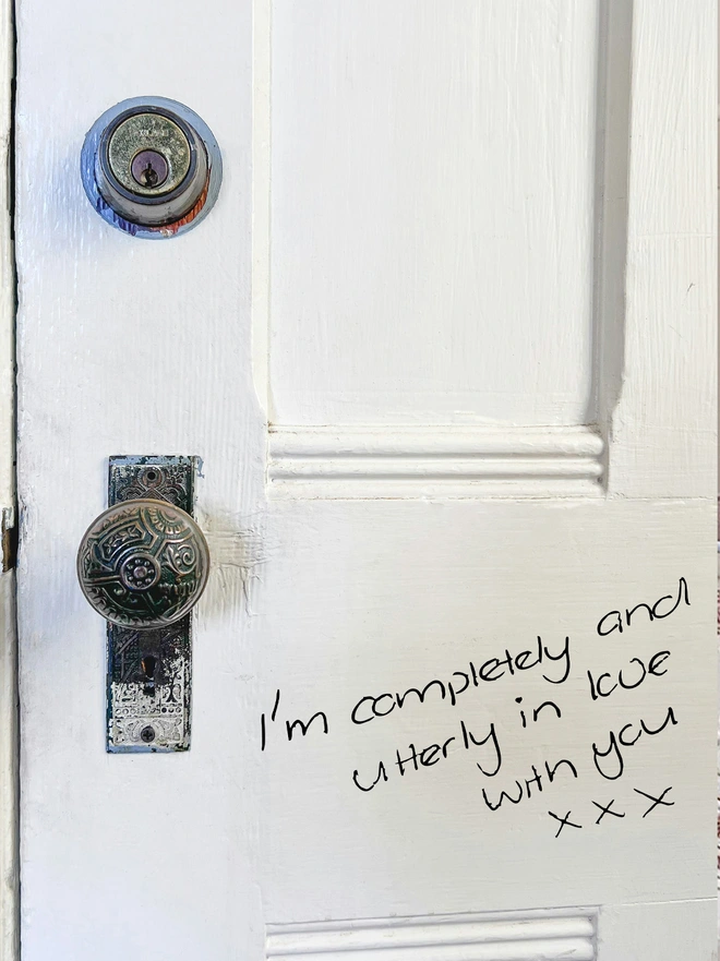 handwritten personalised door sticker