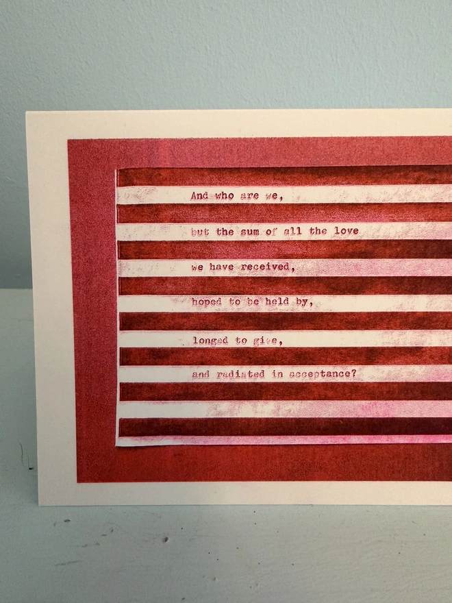 risograph poetic love art greetings card for anniversary and valentines 