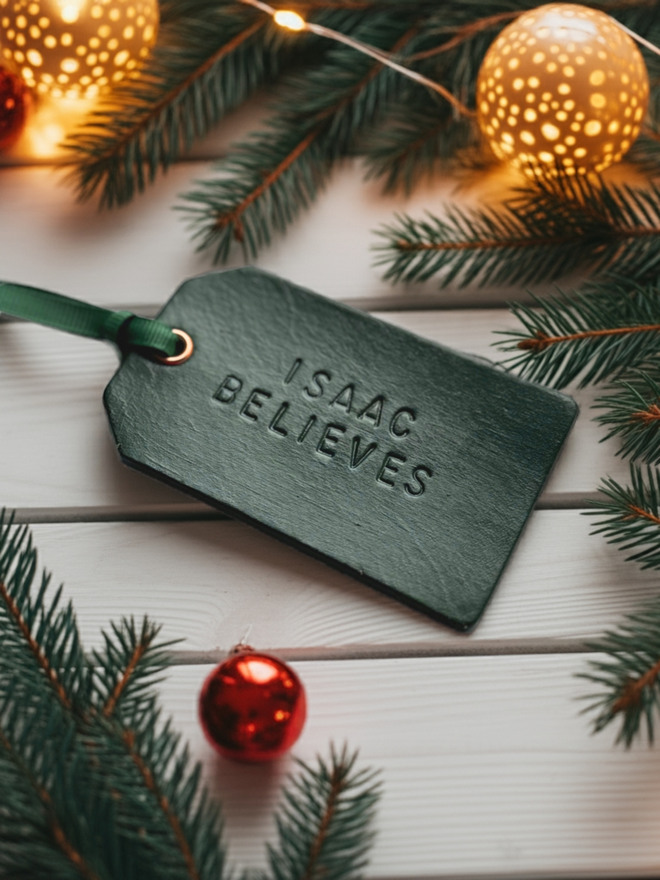 Isaac Believes Leather Label
