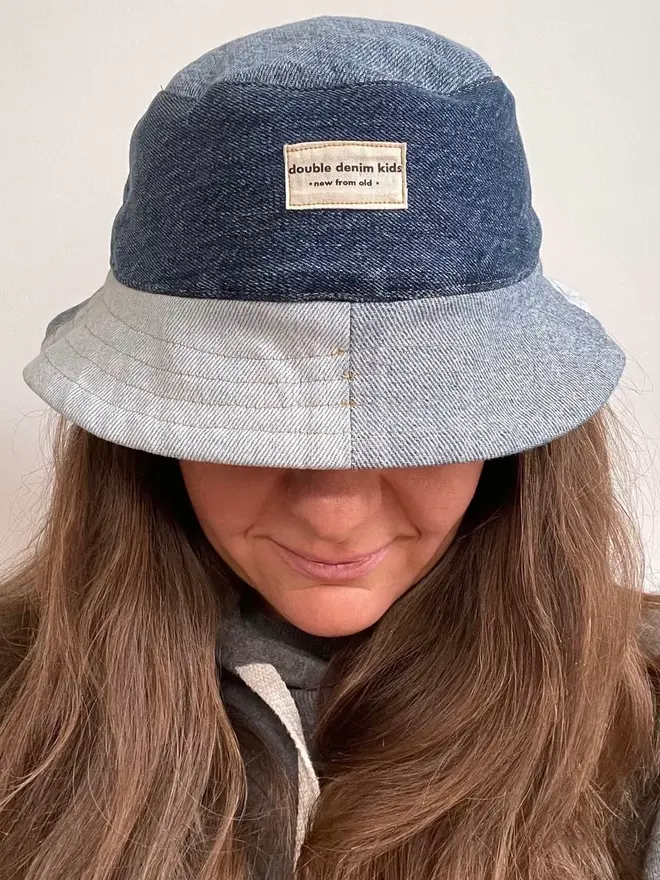 Kids Recycled Denim Bucket Hat