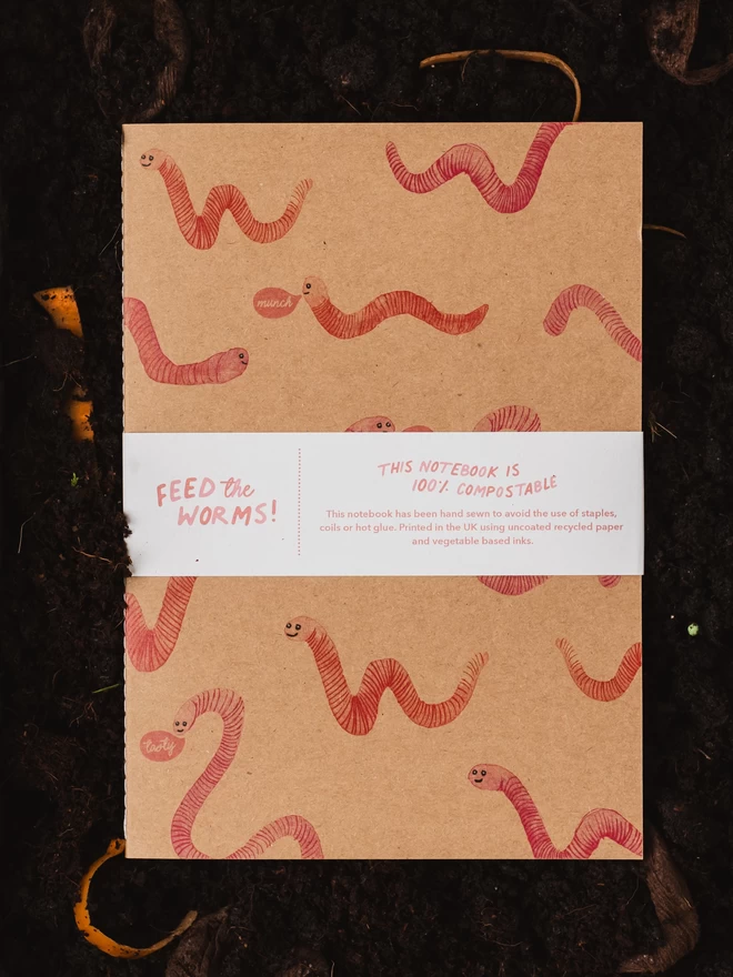 Feed The Worms 100% Compostable Notebook