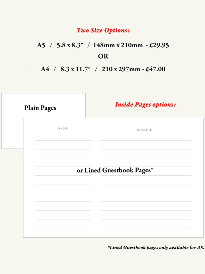 personalised wedding guestbook. paper style examples.
