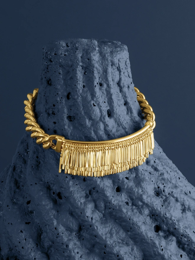 Loel Gold Tassel and Chain Bracelet