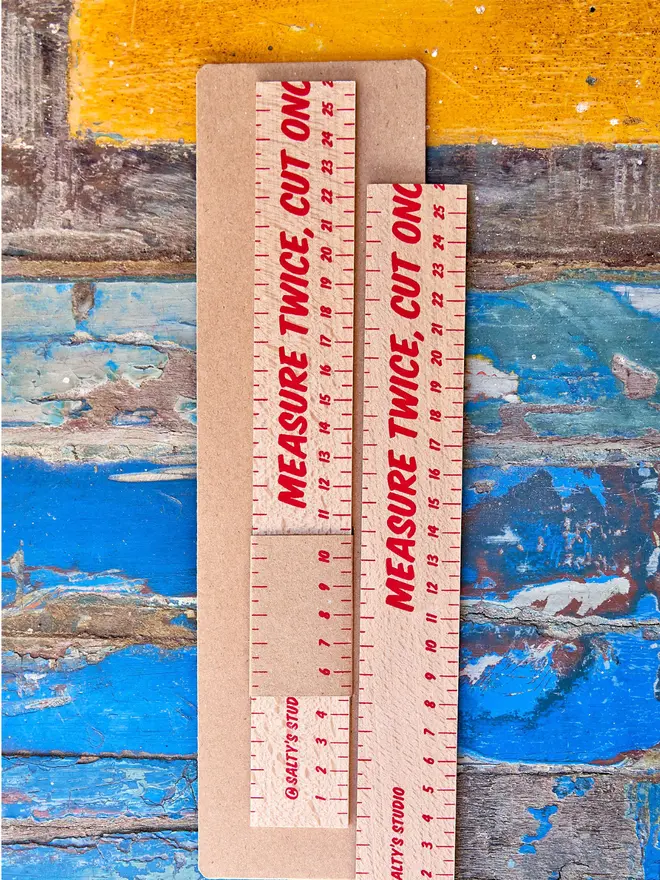 Measure Twice, Cut Once Carpenters Rulers x 2