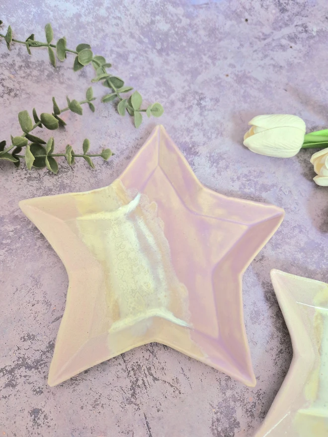 purple lilas star nesting plates, ceramic star nesting plates, Jenny Hopps Pottery