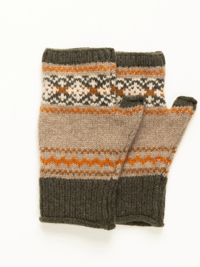 Brown, Green and Orange Mittens