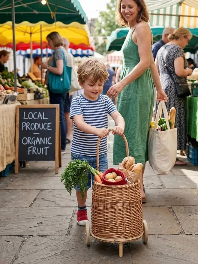 Natural Wicker Trolley