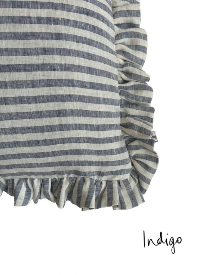 Striped Frill Cushion Cover