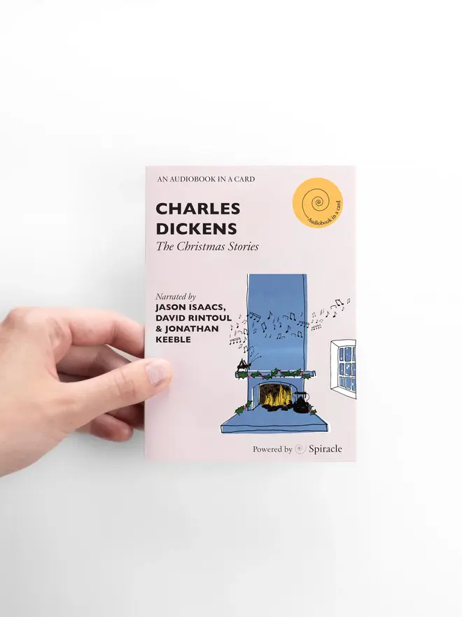 'Charles Dickens: The Christmas Stories' Audiobook Card, against a white background. 