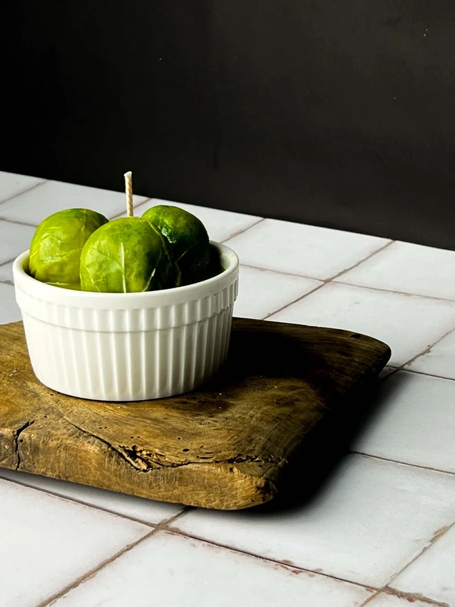 Christmas Brussel Sprout Candle