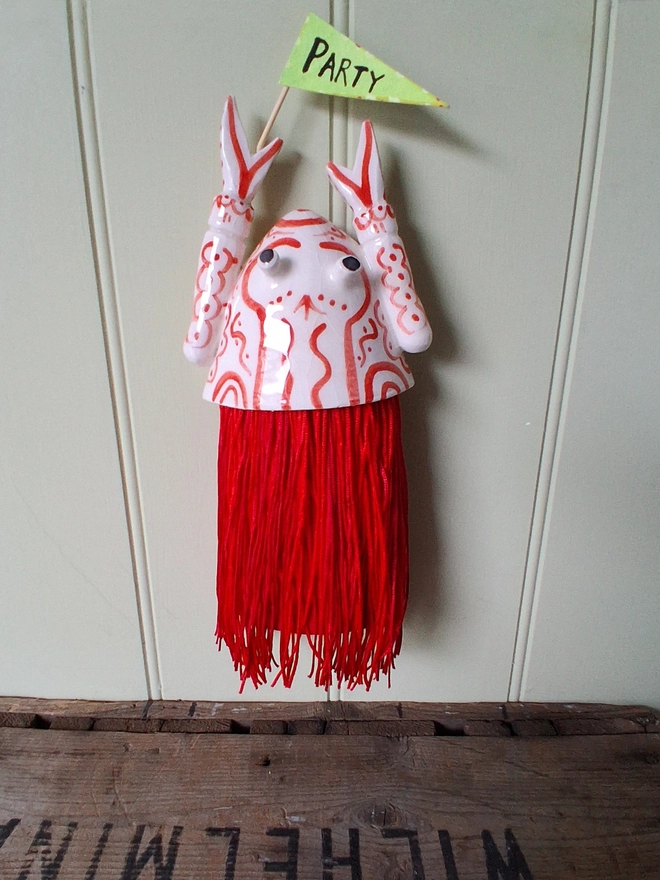 lobster, wall, hanging, art, ceramic, fun, flags, seaside, decoration, red