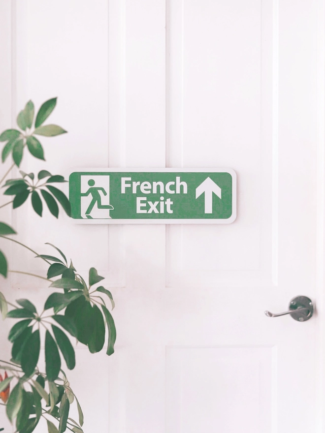 French Exit Sign Green