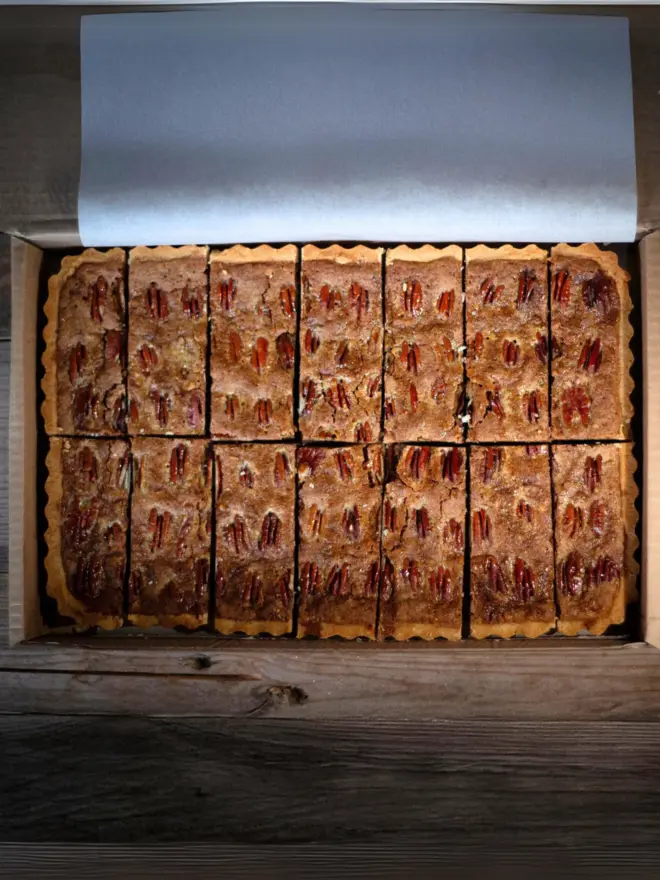 Tray of pecan tart