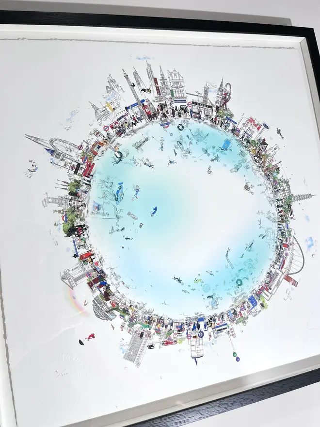 District Line 2025 Print close up framed in black