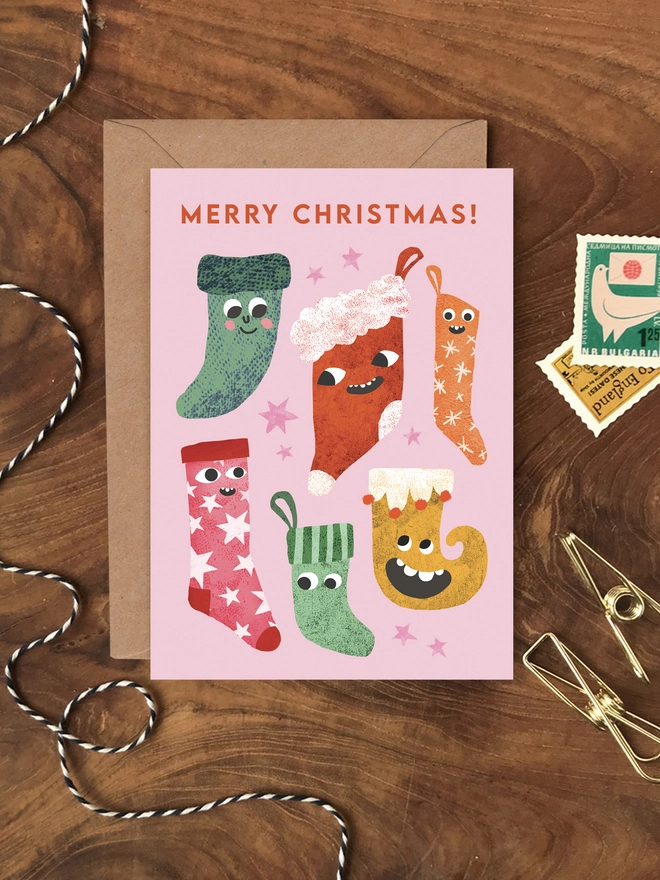 funny christmas assorted multipack pack set eight gingerbread bauble figgy pudding stocking illustrated cute