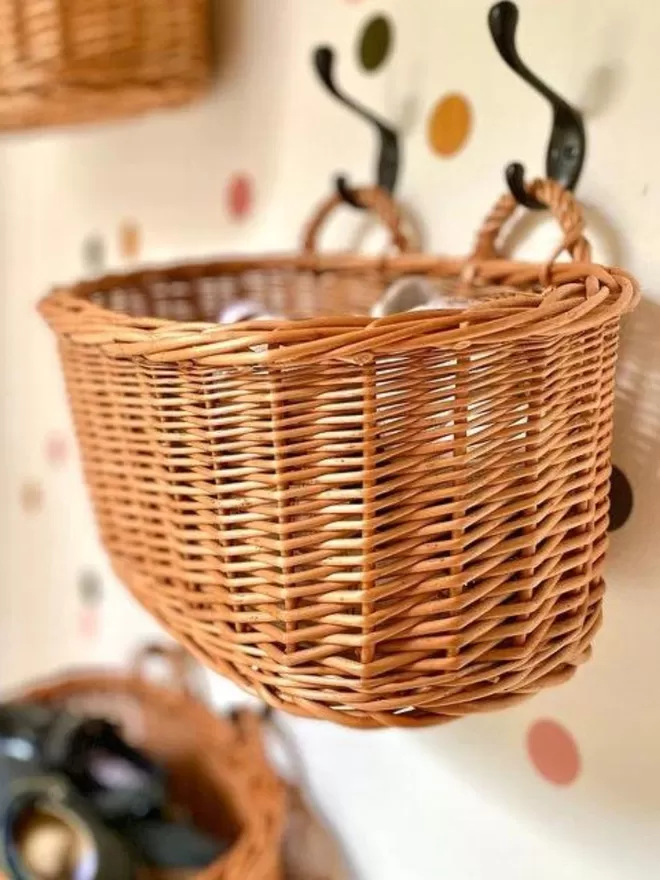 Hanging Wicker Wall Basket - Natural