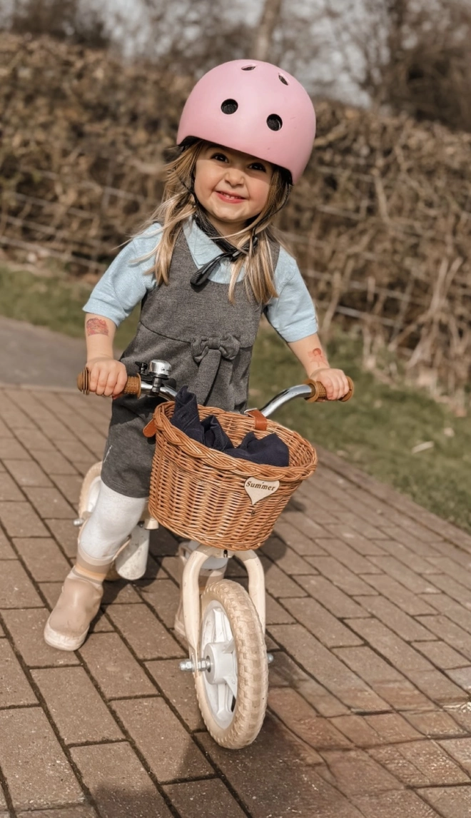 Wicker childrens bicycle basket 