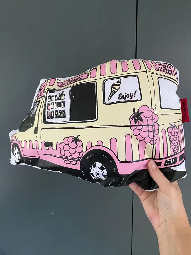 Ice Cream Van Handmade Cushion 