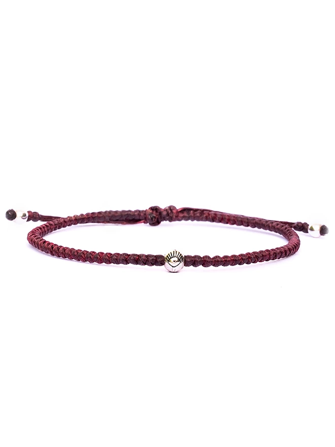 wine red evil eye bracelet