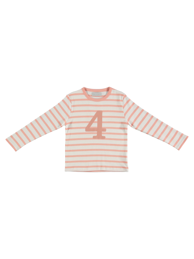 Shrimp & White Breton Striped Number 4 T ShirtShrimp & White Breton Striped Number 4 T Shirt