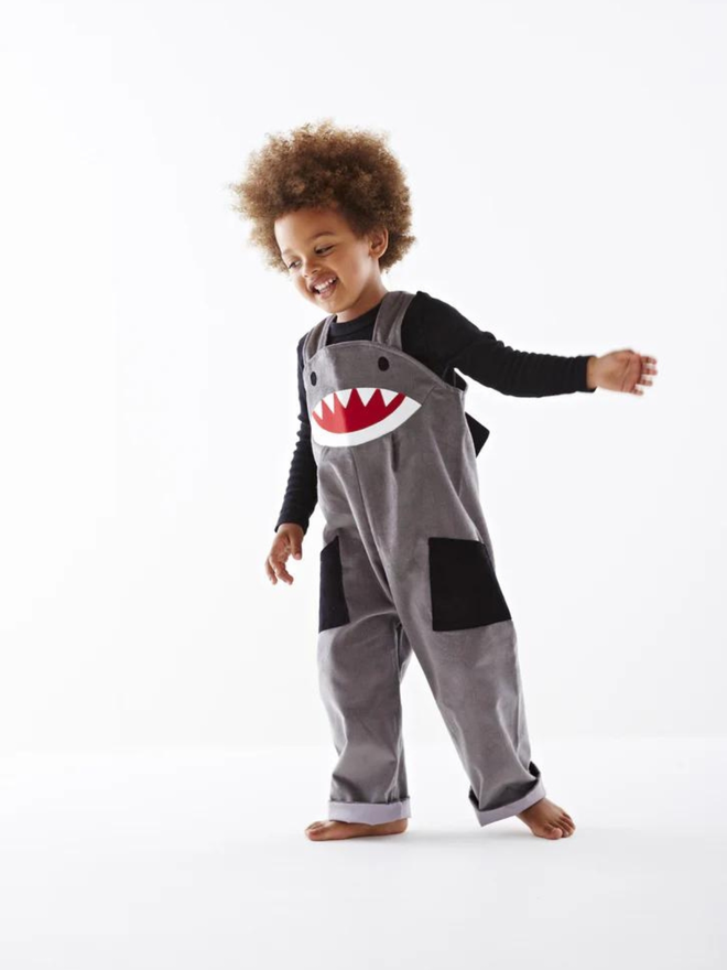 kids' shark dungarees