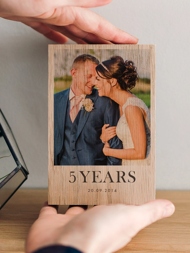 Drifting Bear Fifth Wedding Anniversary Wood Gift