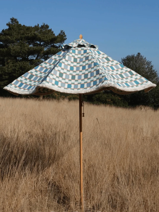 Christopher Farr Lapaz Parasol. A patterned parasol.