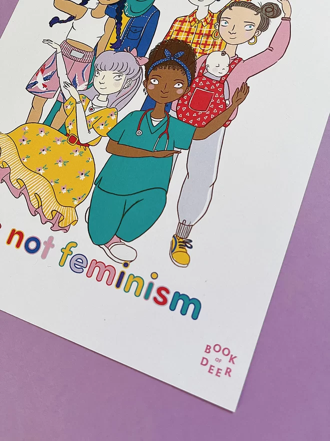 If it's not intersectional it's not feminism print featuring a group of diverse women