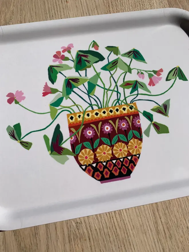 rectangular oxalis floral tray