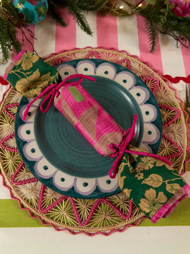 Sari wrap reusable Christmas crackers