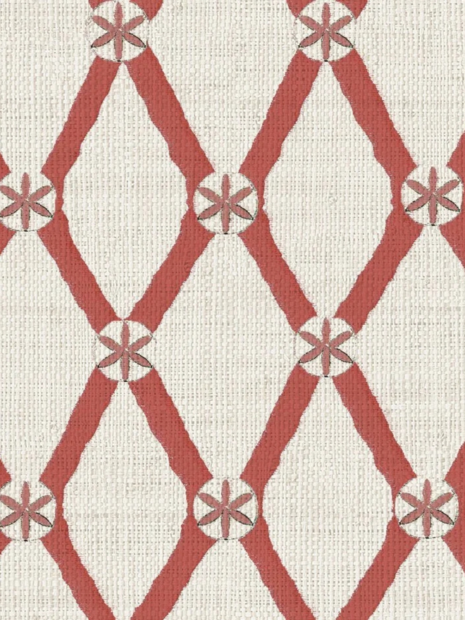 lattice illustrated wallpaper. a white background wallpaper with a red lattice pattern.