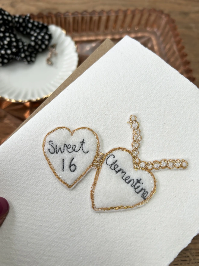 Personalised Embroidered Heart Locket