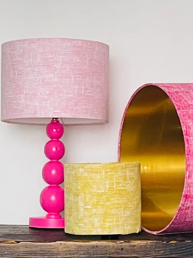 Pink Linen Effect Lampshade