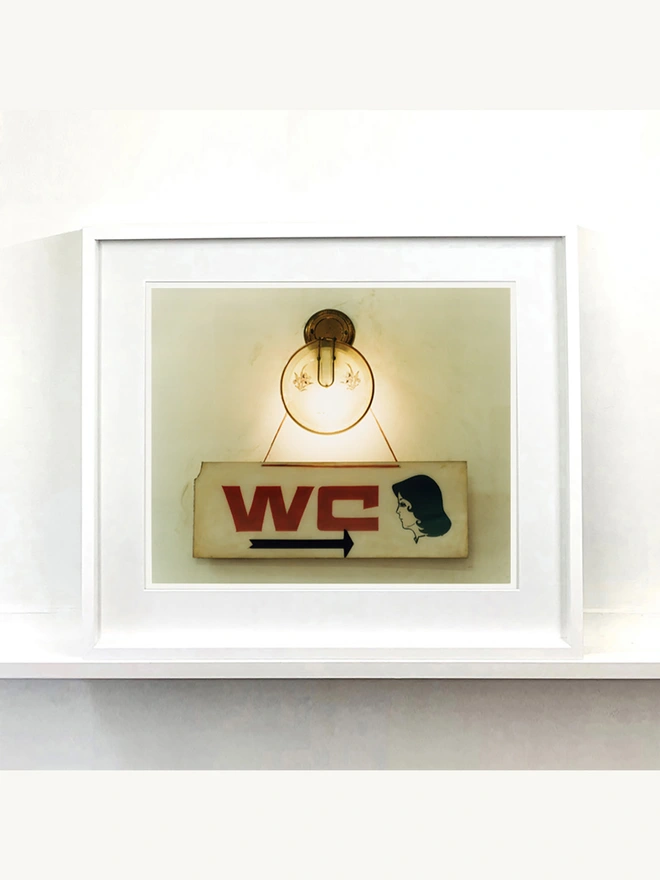 WC Typography Bathroom Art Framed in White