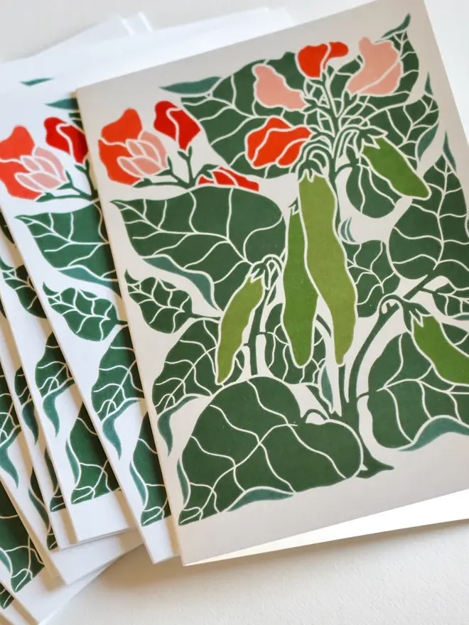 runner bean print notecard set