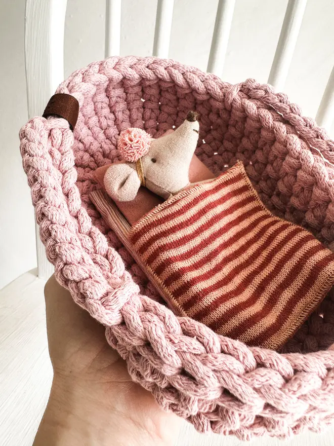 maileg mouse in a bed
