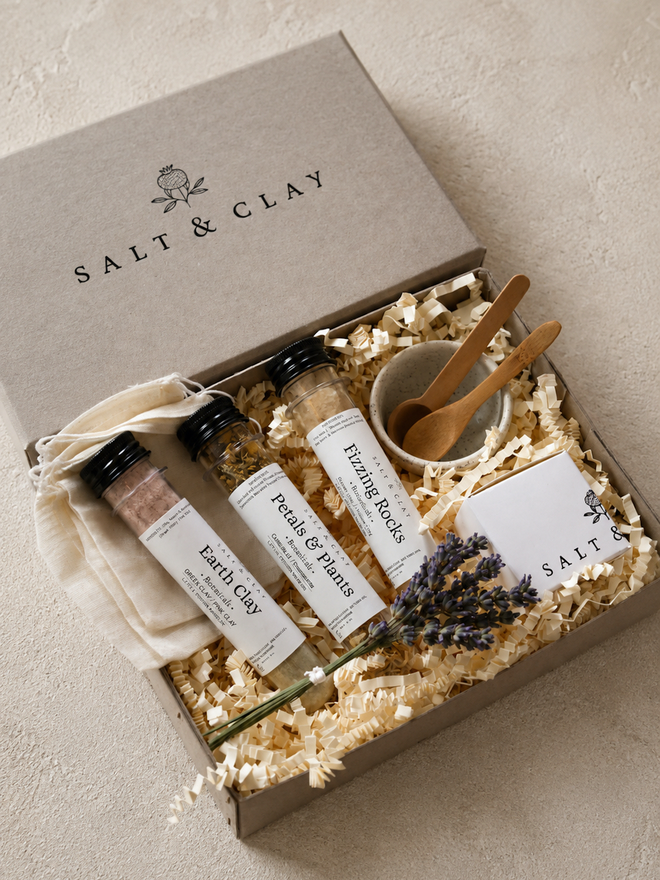 a natural bath time potion making set from salt & clay