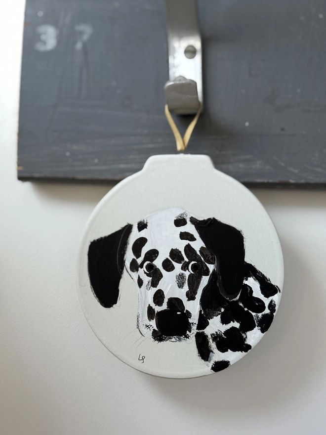 hand painted Christmas decoration pet portrait