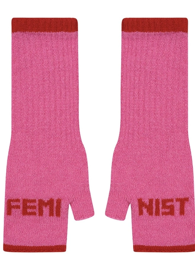 "Feminist" Fingerless Gloves 