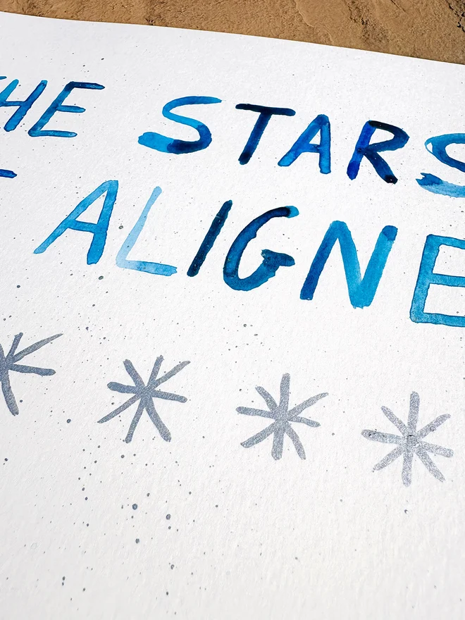 The Stars Have Aligned original artwork in watercolour and ink
