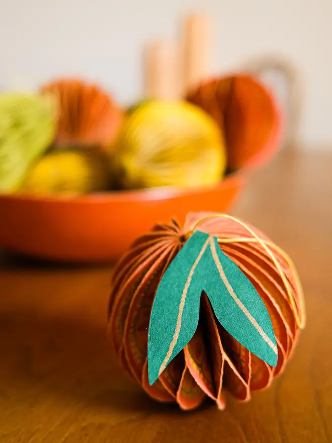 Orange Honeycomb Ornament (Set Of 6)