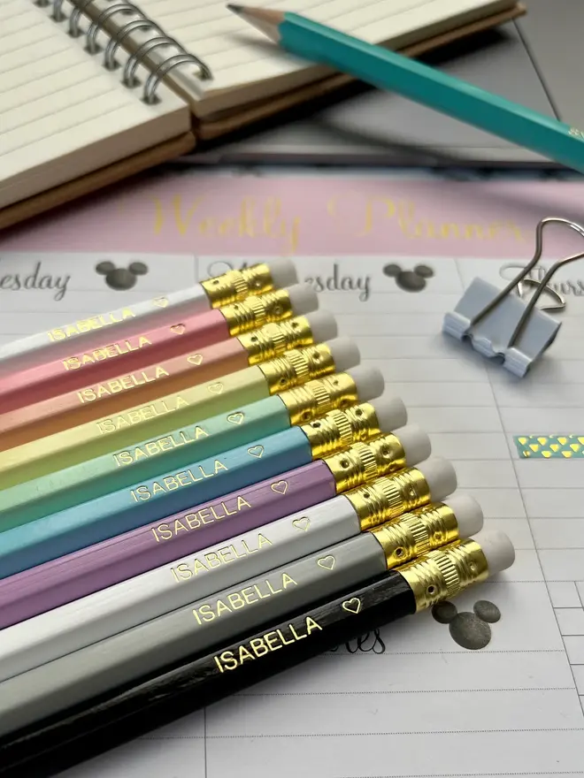 Personalised Pastel Graphite HB Pencils (Set Of 10)
