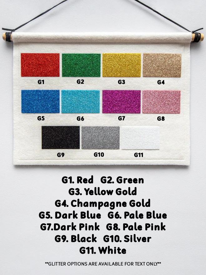 glitter swatch. 11 options available.