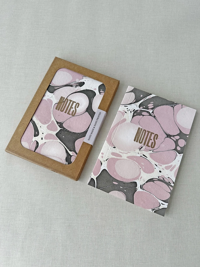 Pink marble notebook