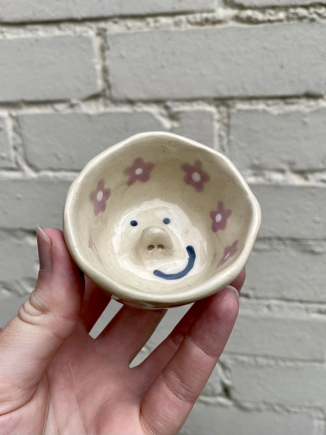 purple flower trinket bowl