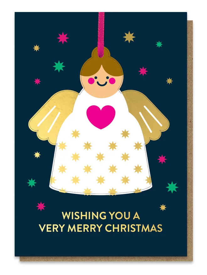 angel pop out christmas card